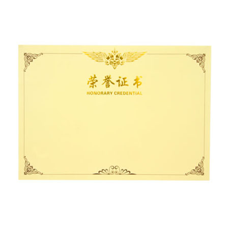 得力3232榮譽(yù)證書內(nèi)芯(黃)-12K(50張/包)