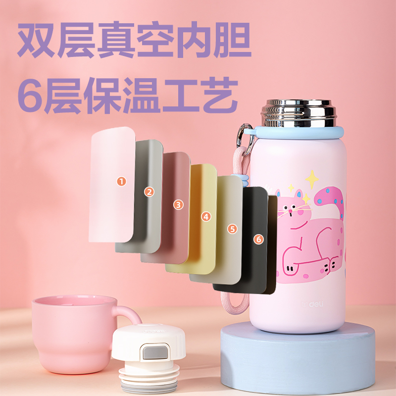 得力LL620保溫杯(子彈頭)500mL(304內(nèi)膽)(混)(中盒單色外箱混色)