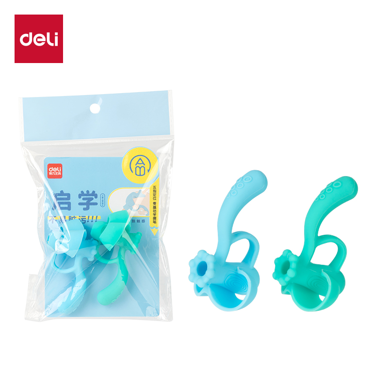 得力VC504啟學(xué)五指握筆護(hù)套(藍(lán)綠)(袋)