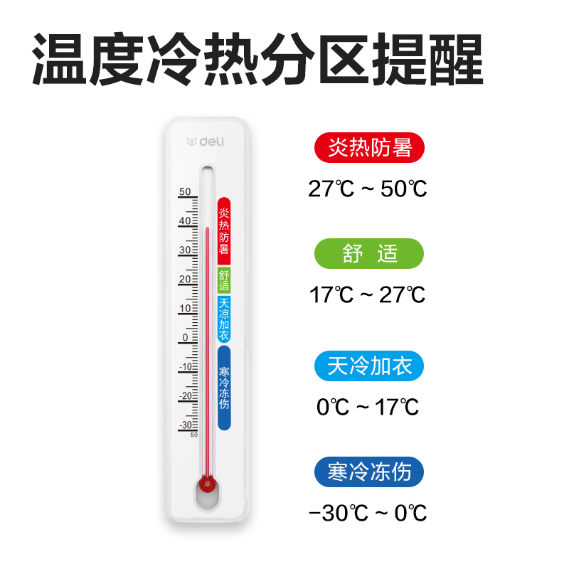 得力LE556溫濕度計-機械式溫濕度計(白色)(臺)