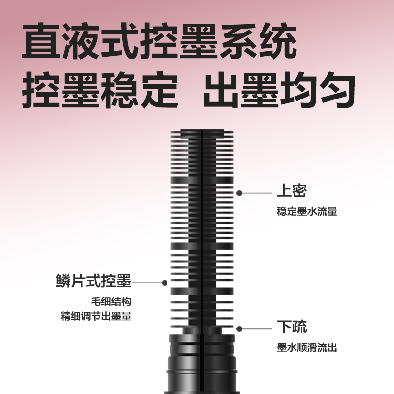 得力S856-C8彩色直液式走珠筆0.5mm全針管(混)(8支/盒)