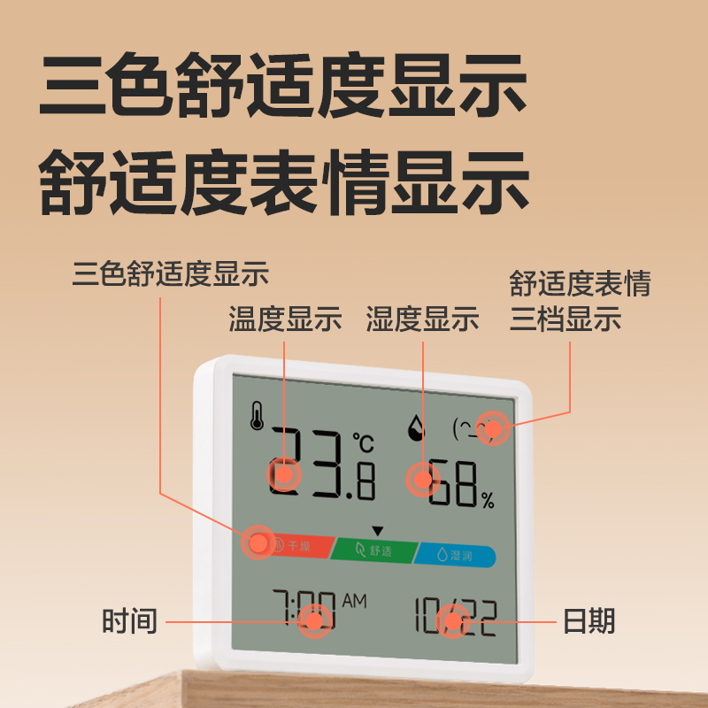 得力LE515-電子溫濕度計(jì)(白)(個(gè))