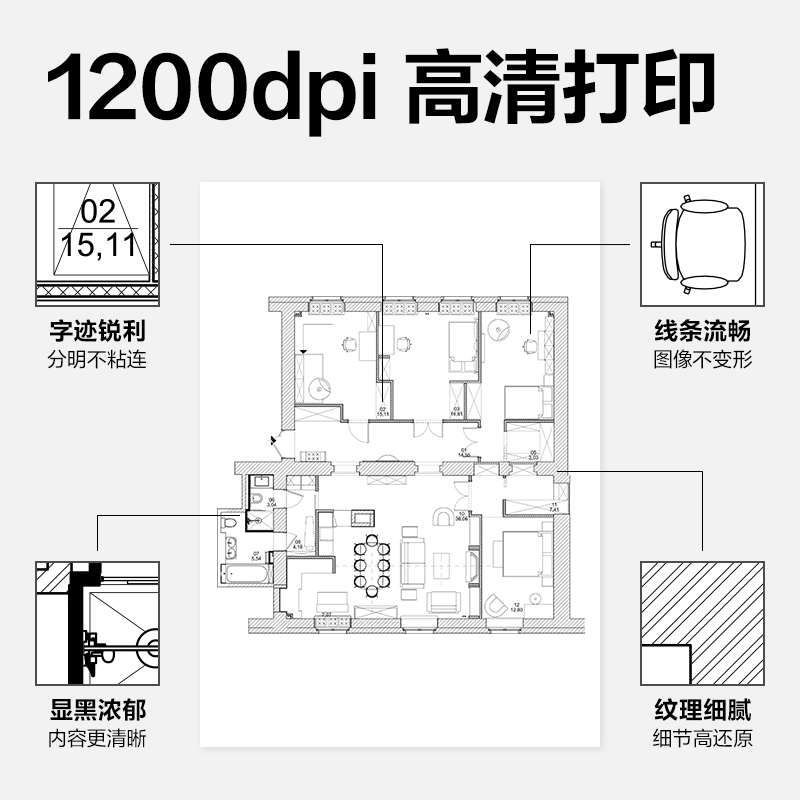 得力P1120W黑白激光打印機(白色)(臺)