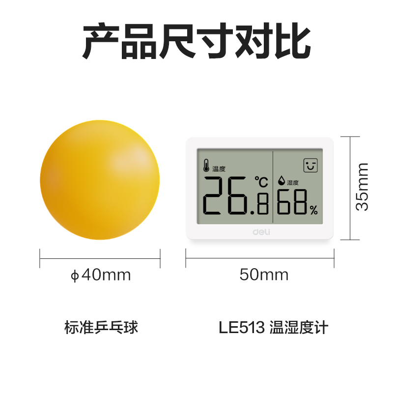 得力LE513-電子溫濕度計(jì)(白)(個(gè))