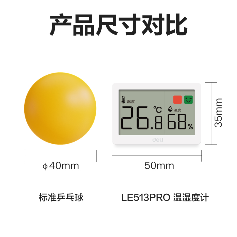 得力LE513PRO-電子溫濕度計(白)(個)