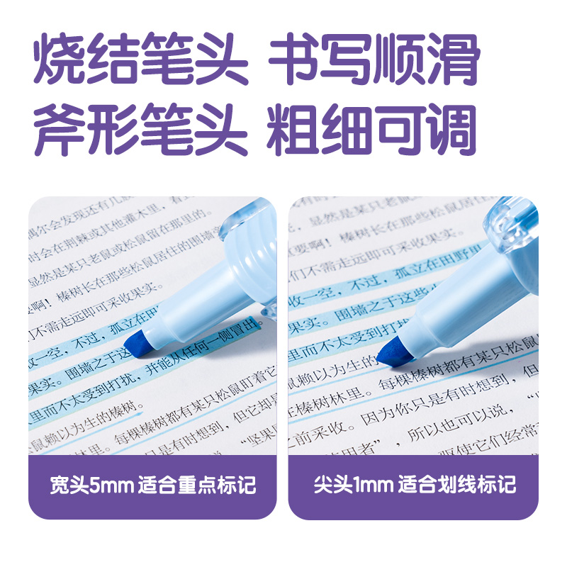 得力SK400翻轉(zhuǎn)抗暈染香味熒光筆(藍)(支)