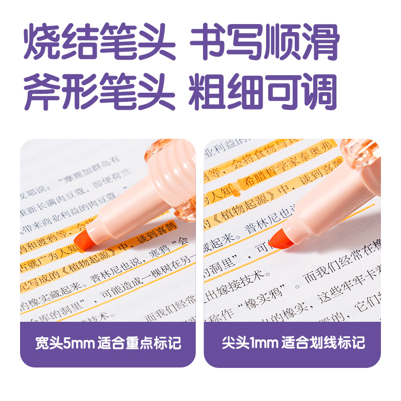 得力SK400翻轉(zhuǎn)抗暈染香味熒光筆(橙)(支)