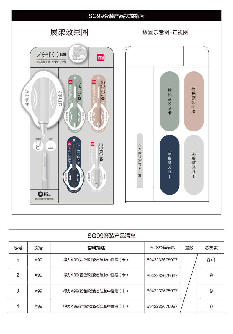 得力SG99液態(tài)硅膠速干常規(guī)中性筆(黑色)(2套/箱)