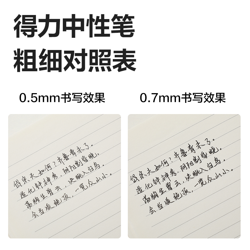 得力SA376臻順滑按動常規(guī)中性筆0.5mm弧度收口子彈頭(黑)(3支/盒)