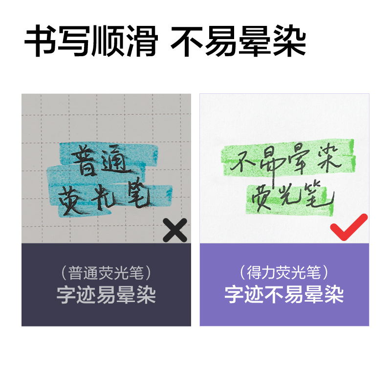 得力SK411單頭抗暈染熒光筆繽紛色系(混)(3支/盒)