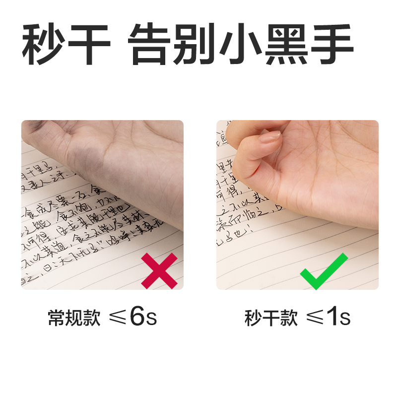 得力SE196秒干按動筆芯0.5mmST頭(黑)(10支/袋)